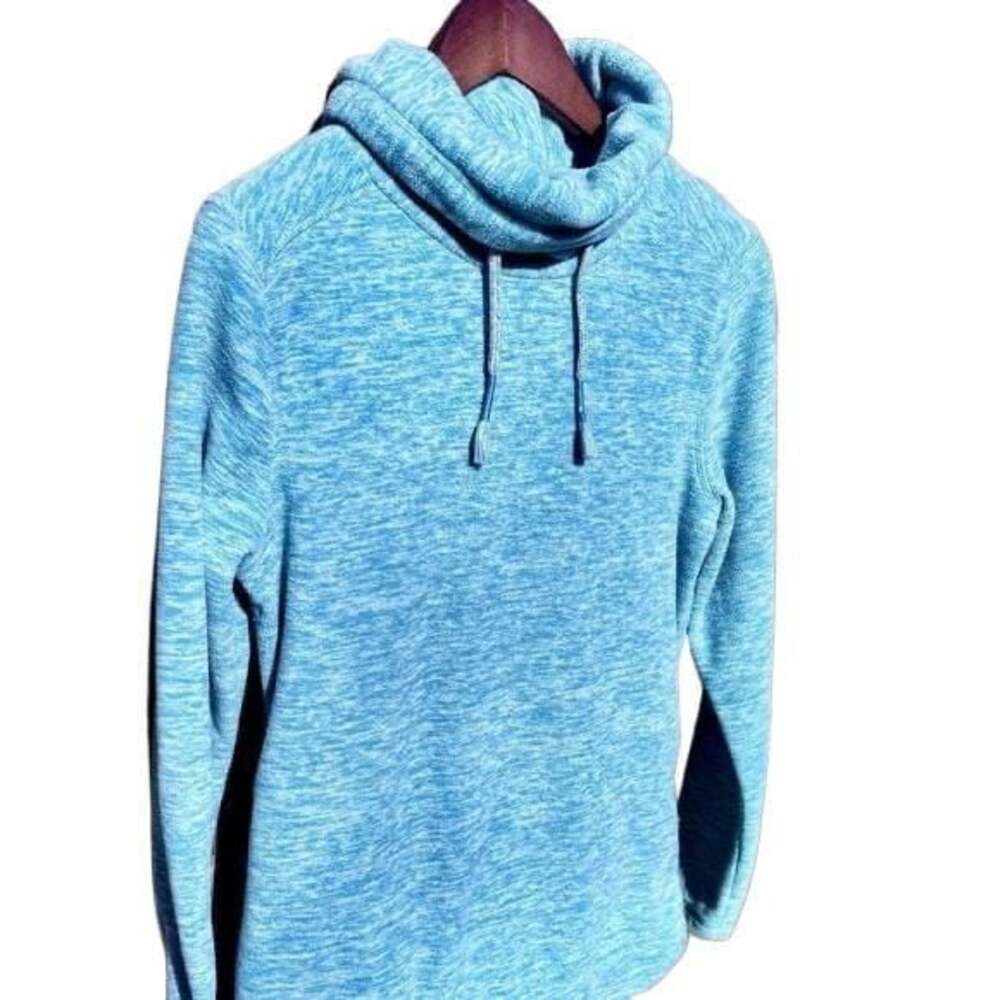 Womens Pullover Sweatshirt relaxed cowl neck in Turquoise XS
